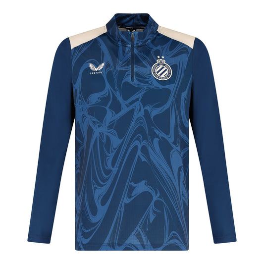 Matchday 1/4 Zip Marbled Navy