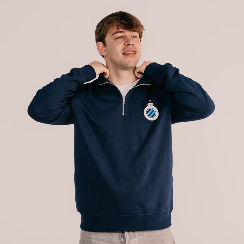 Sweater 1/4 zip Badge Navy