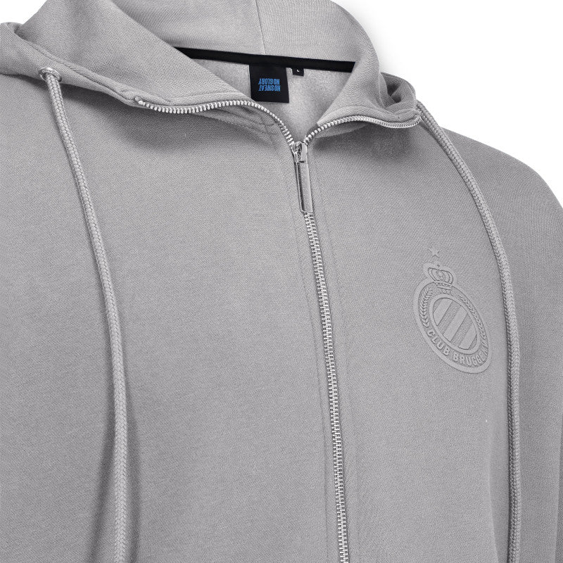 Hoodie Zip Core Grey volw. - Club Brugge Shop