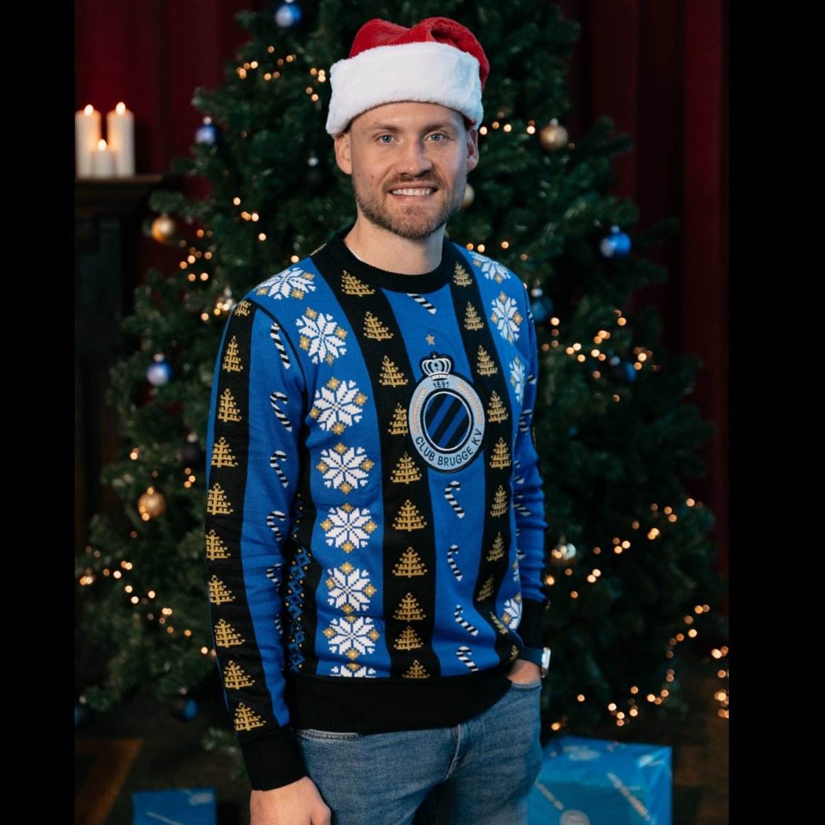 Kersttrui Gestreept Snowflakes - Club Brugge Shop