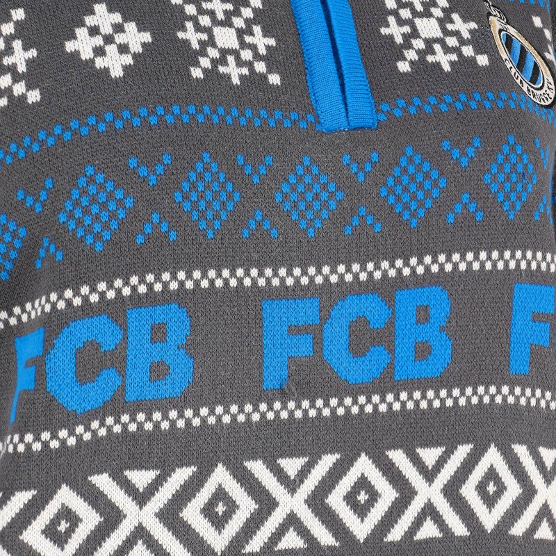 Kersttrui Sweater Zip Grijs - Club Brugge Shop