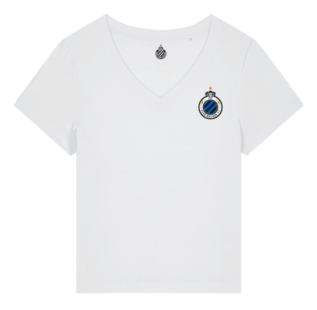 T-Shirt V Club Badge White - Club Brugge Shop